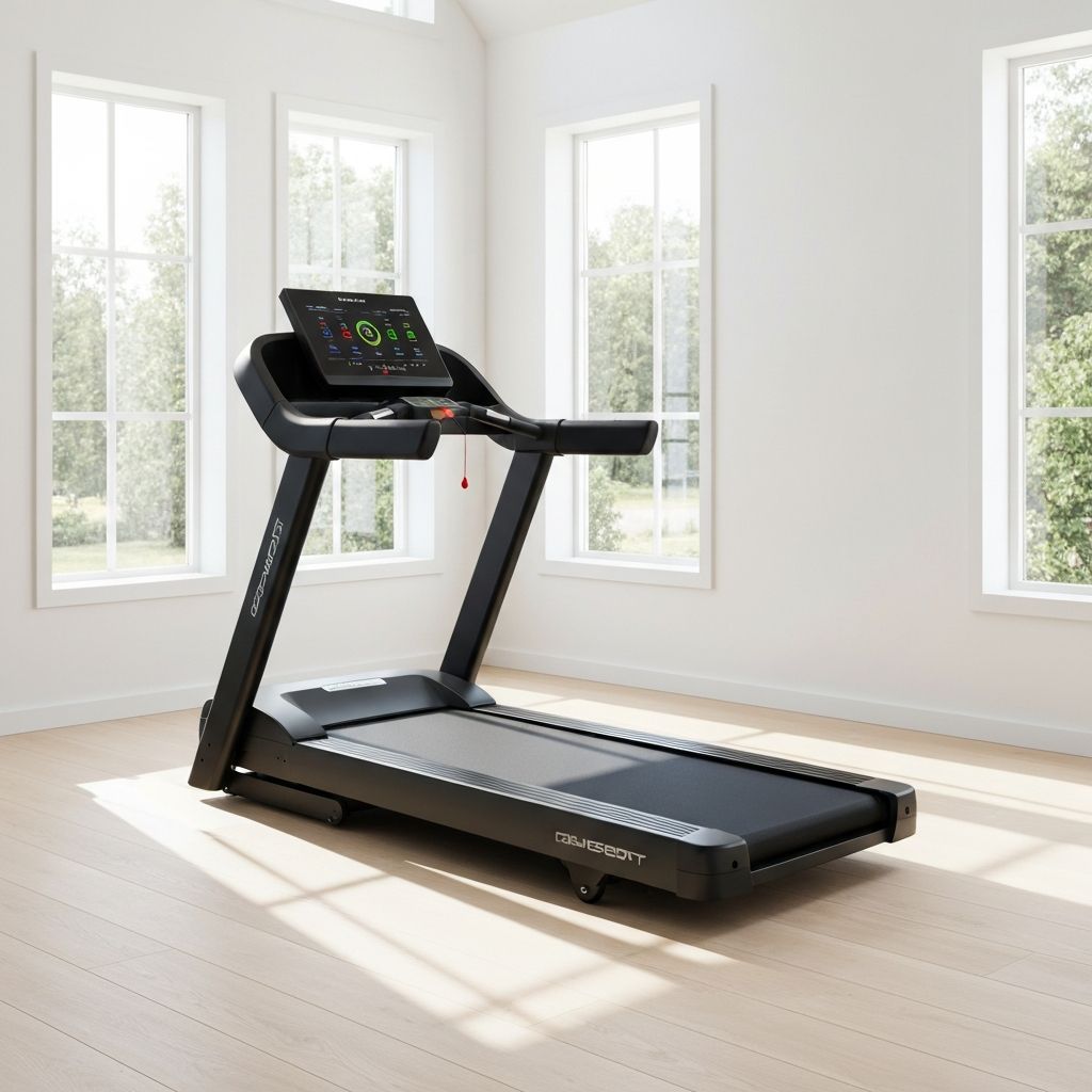Premium treadmill in a modern home gym setting